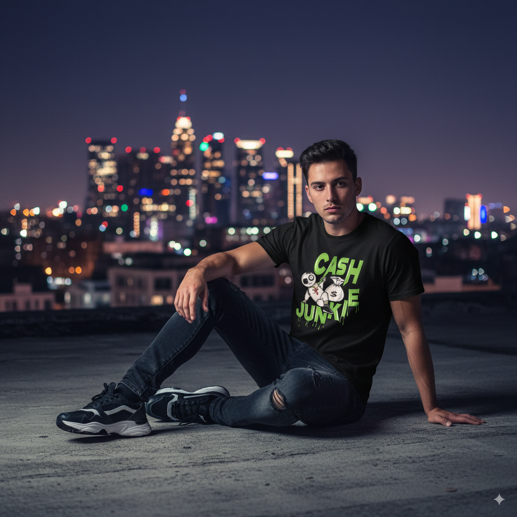 Men's Graphic Sublimation Round Neck Jersey T-Shirt – Black (1 Pc)